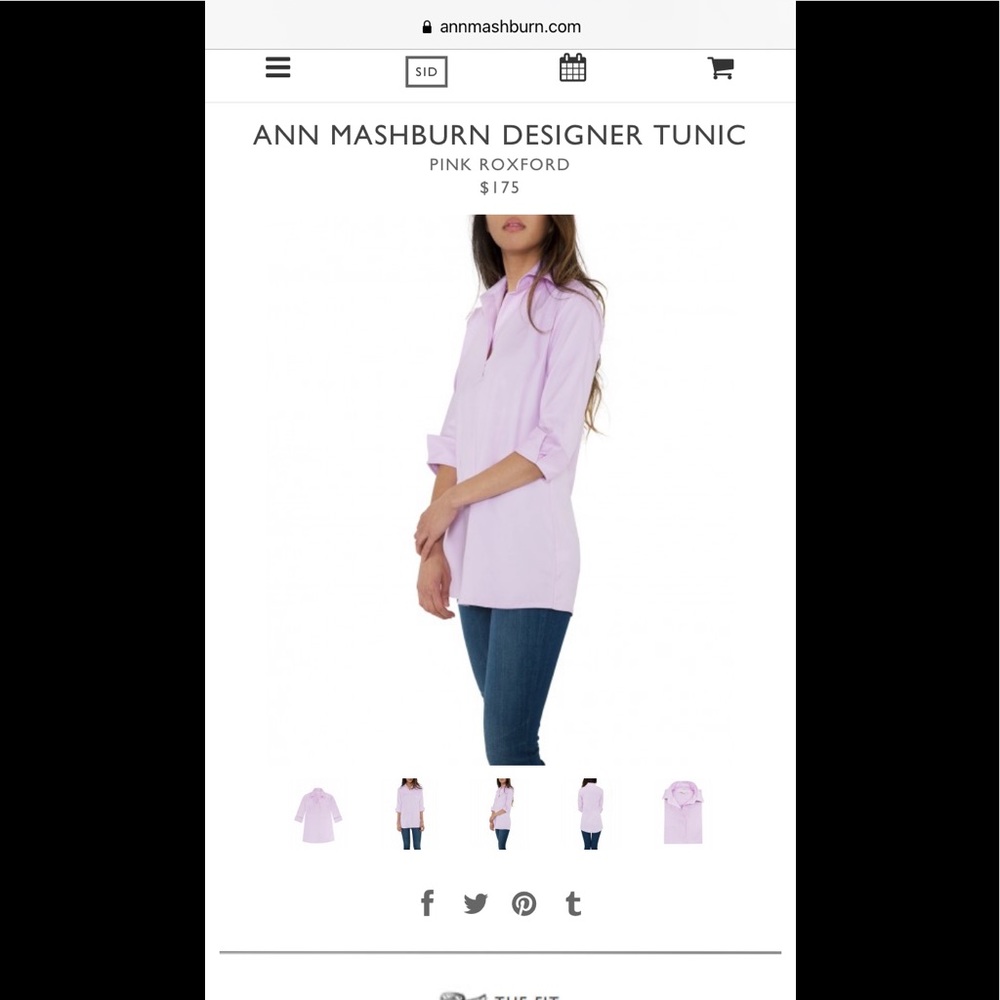 ANN MASHBURN PINK TUNIC TOP L